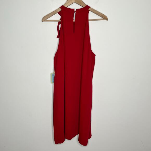 Cece Womens Halter Neck Bow Shift Dress 14 Red Cocktail Holiday Party Christmas - Picture 10 of 13